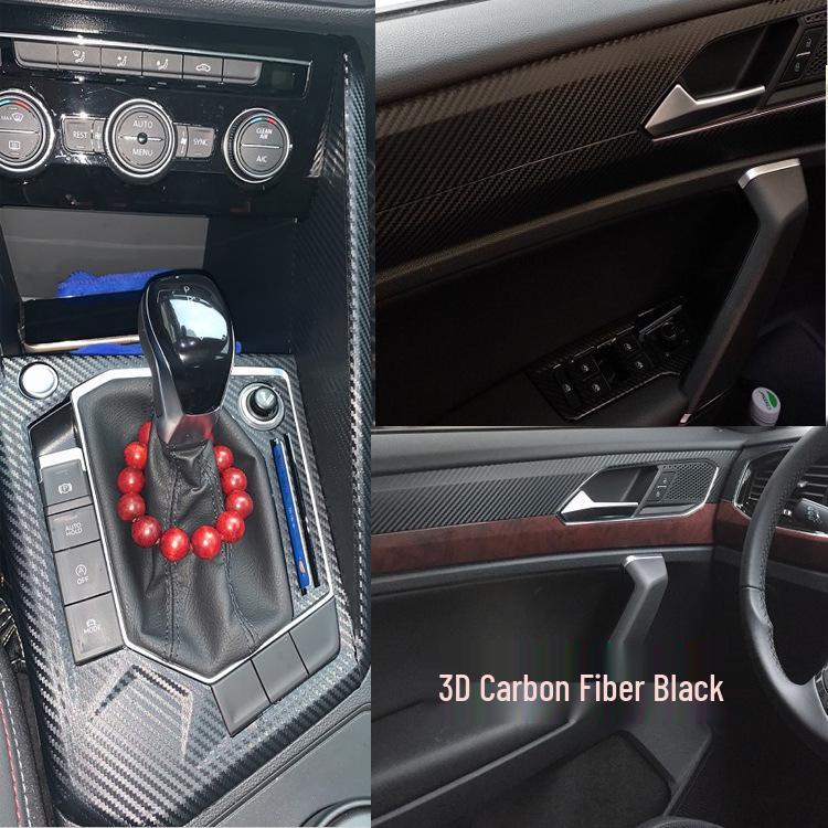 Volkswagen Tiguan L Interior Gear Shift Console Carbon Fiber Wrap Stickers.