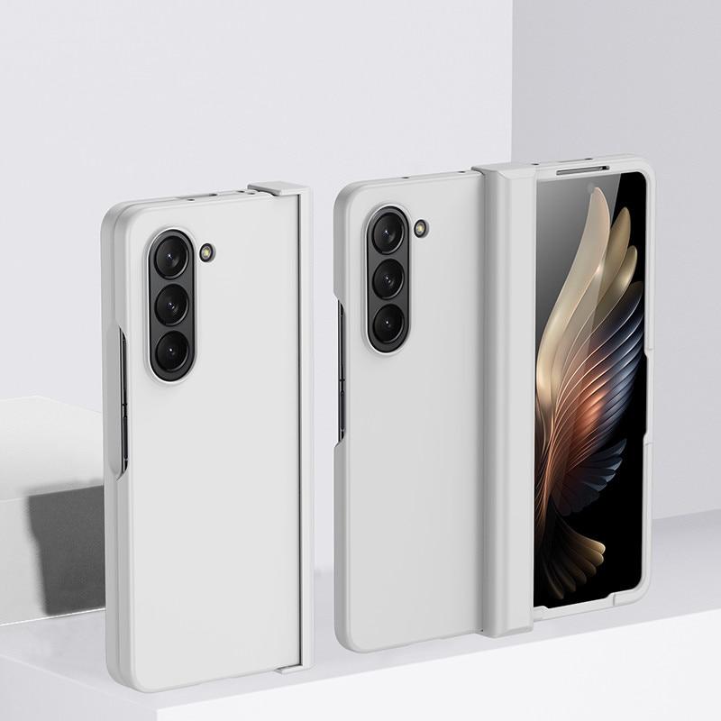 

Модный складной чехол для ПК с шарнирным дизайном для Samsung Galaxy Z Fold 5 4 5G Fold3 Fold5 Fold4 Fold 3 Zfold5 Zfold, чехол для телефона, капа for Samsung Z Fold 3 белый