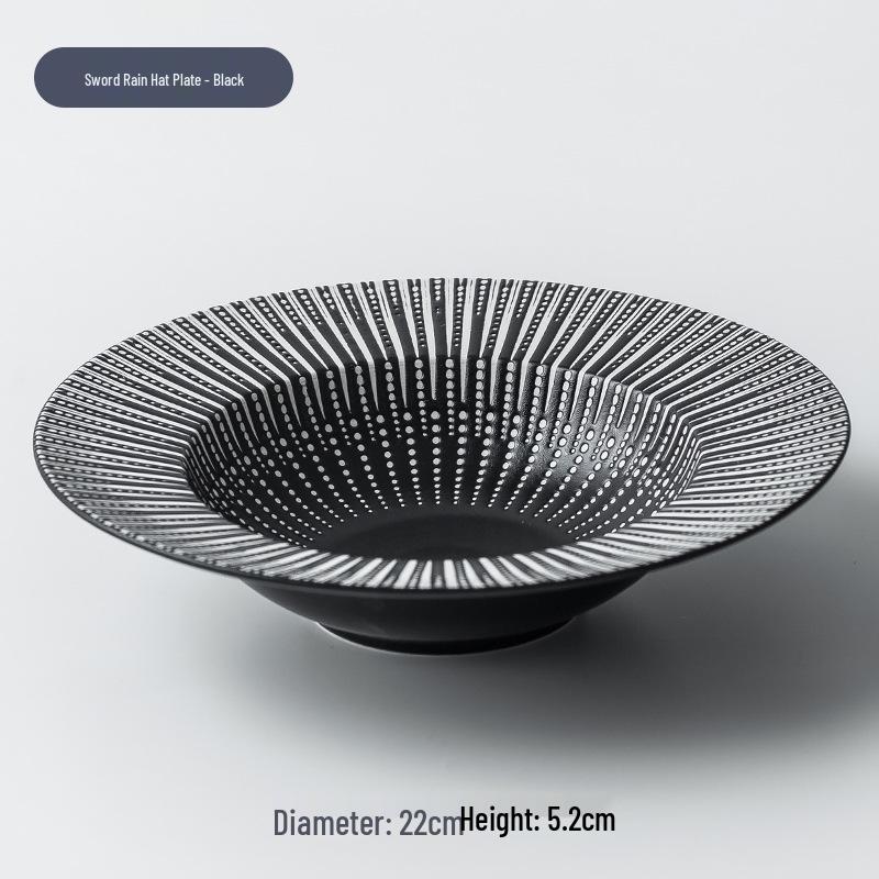 3D Ceramic Plate: Creative Straw Hat Design for Soup, Pasta, and Desserts