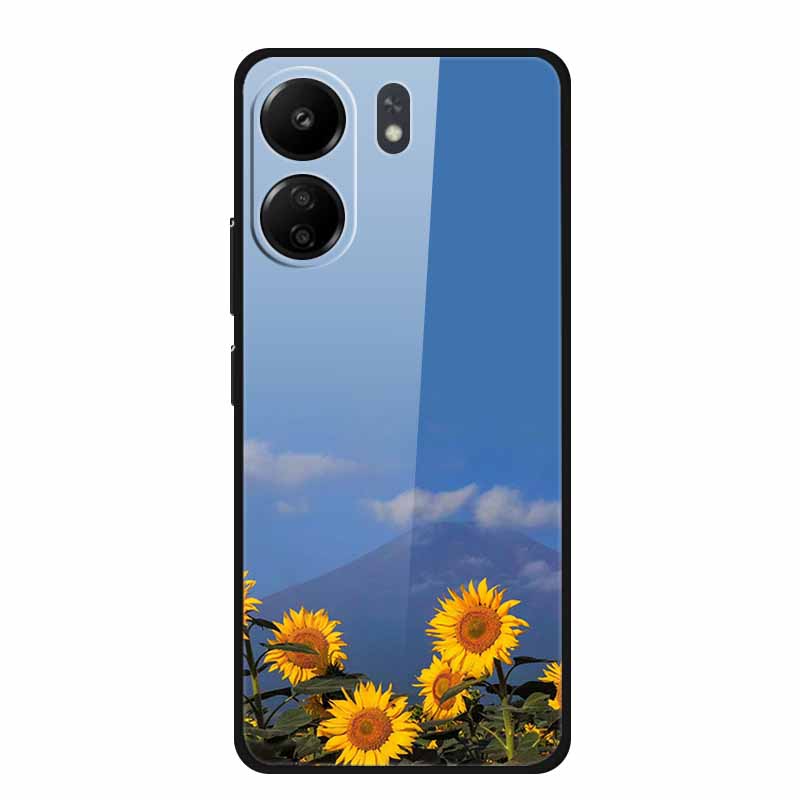 

Glass Black Case For Redmi 13C 12C 11A Tempered Hard Phone Cover for Xiaomi Redmi 13 12 C 11 A Colourful Shell Fundas Cases -Xiaomi Redmi 13C