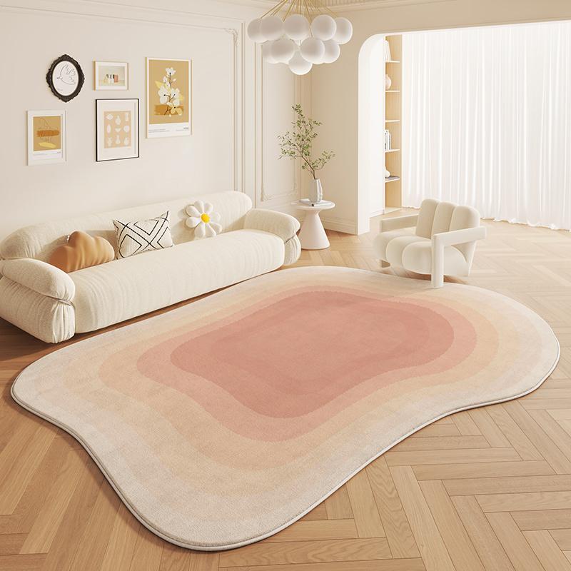 French Cream Style Shaped Carpet Living Room New High-grade Faux Cashmere Irregular Bedside Rugs Bedroom Floor Mats