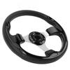 Steering Wheel Universal 13in Racing Style PU Aluminum Comfortable Grip 6 Hole Car Steering Wheel with Horn Button