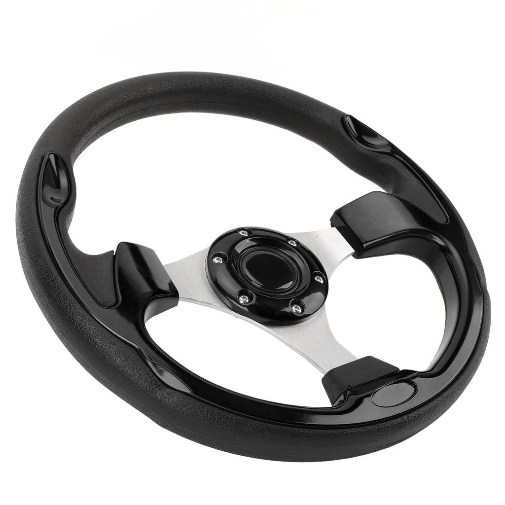 Steering Wheel Universal 13in Racing Style PU Aluminum Comfortable Grip 6 Hole Car Steering Wheel with Horn Button