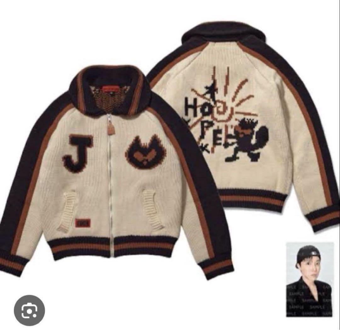 

BTS J-HOPE HOPE ON THE STAGE Official Cowichan Cardigan Beige With Photo Card