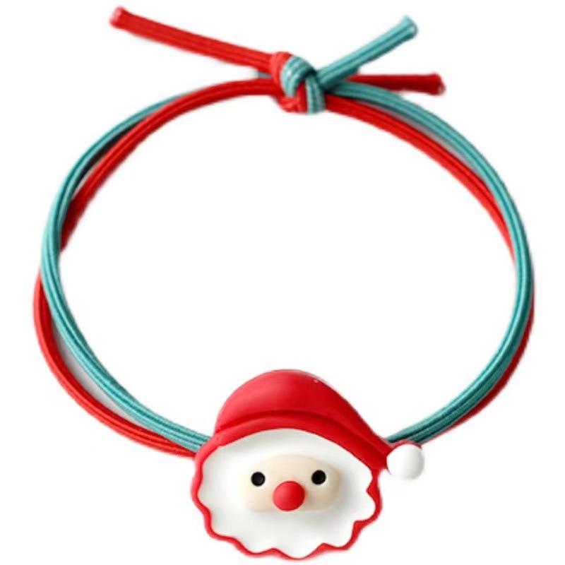 Festive Reindeer & Santa Hair Tie: Christmas Ponytail Rubber Band