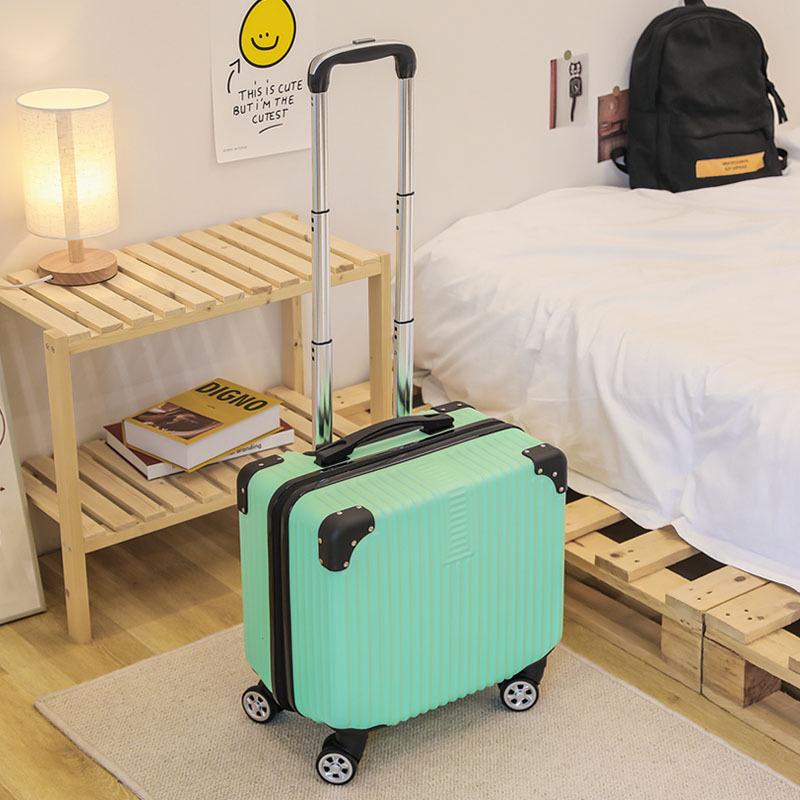 18-Inch Silent Spinner Carry-On Suitcase with Telescopic Handle and Password Lock