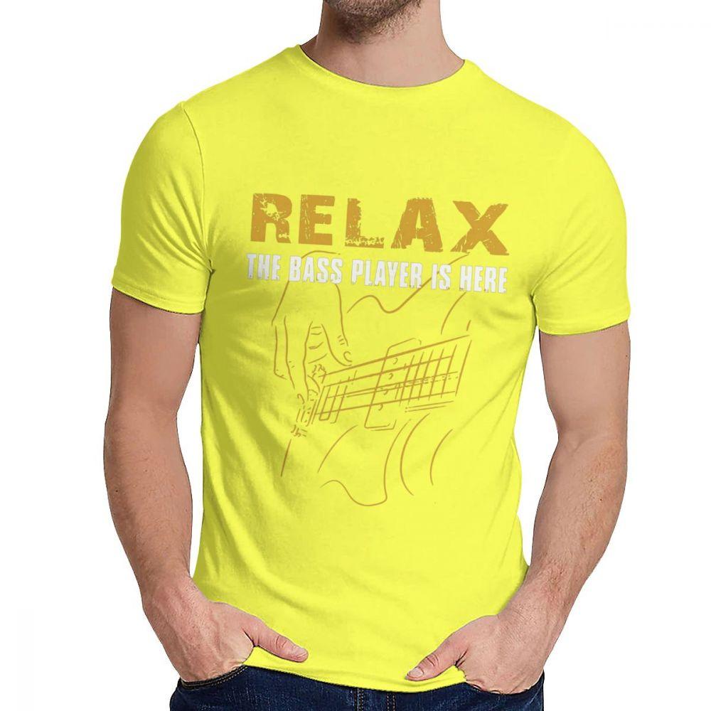 Unisex T Shirt The Bass Player Is Here Electric Guitars Music Tops 100 Cotton Fashion
