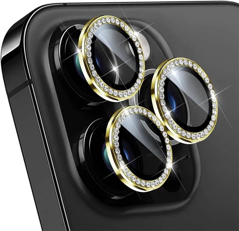 

Glitter Diamond Rhinestone Camera Lens Protector for iPhone 17 Air 16 16Pro 15 14 Pro Max Plus 13 12 Mini 11 16Pro 13Pro 12Pro 12 Pro Max (3) золотой