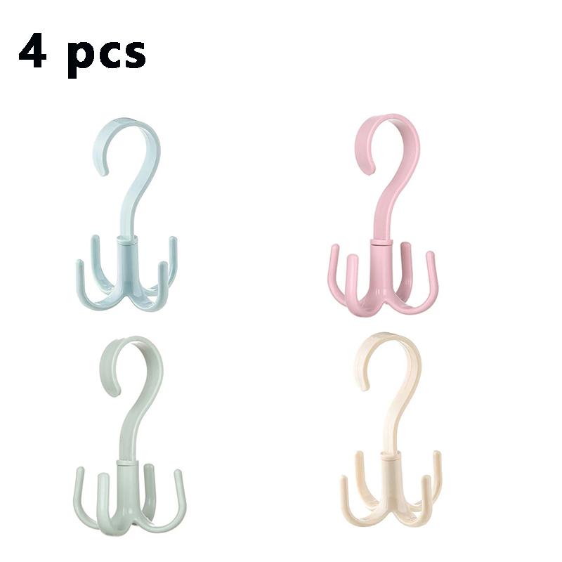 360° Rotated Four-Claw Hook Multi-Purpose Purse Hanger Rotatable Hanging Bag Hat Scarf Dormitory Storage Punch-Free