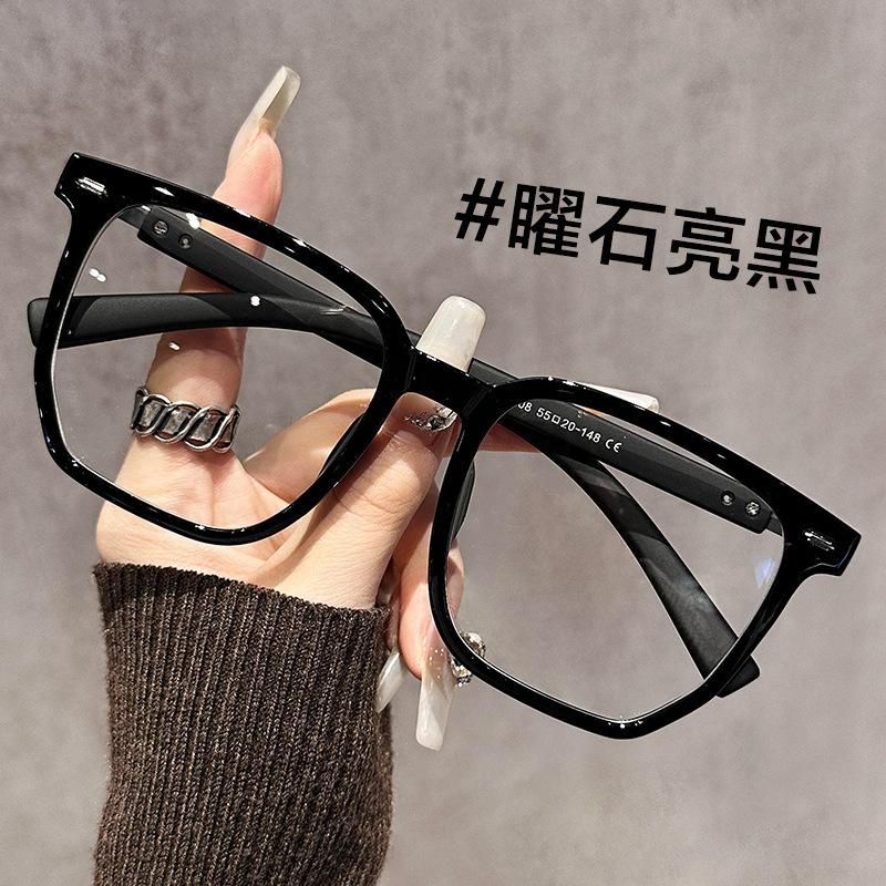 

Ретро черная оправа для очков, оправа для женщин, может быть оснащена очками для близорукости с защитой от синего света, большие тонкие простые очки Glasses frame