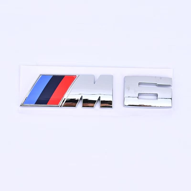 Geeignet für BMW Group M Standard M1 M2 M3 M4 M5 M6 M7 Kofferraum Heck Standard ABS Logo Aufkleber modifiziert Silber/Schwarz.