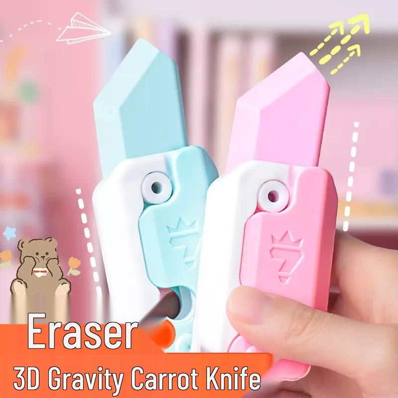 Mini Luminous Push-Pull Elephant Eraser for Students – No-Crumbs, Creative Radish Knife Style Eraser
