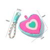 Colorful Love Heart Storage Bag Mobile Phone Lanyard Wallet Zipper Coin Purse Earphone Bag Anti Loss Key Chain Backpack Pendant