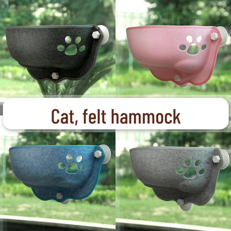 Abnehmbare Saugnapf-Katzenhängematte mit Glas-Mondsichel-Design zum Sonnenbaden