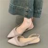 Fashion 2025Summer Pointed Toe Women's Flats Sandals Fashion Shallow Slip On Singbacks Mules Party Dress Shoes for Ladies