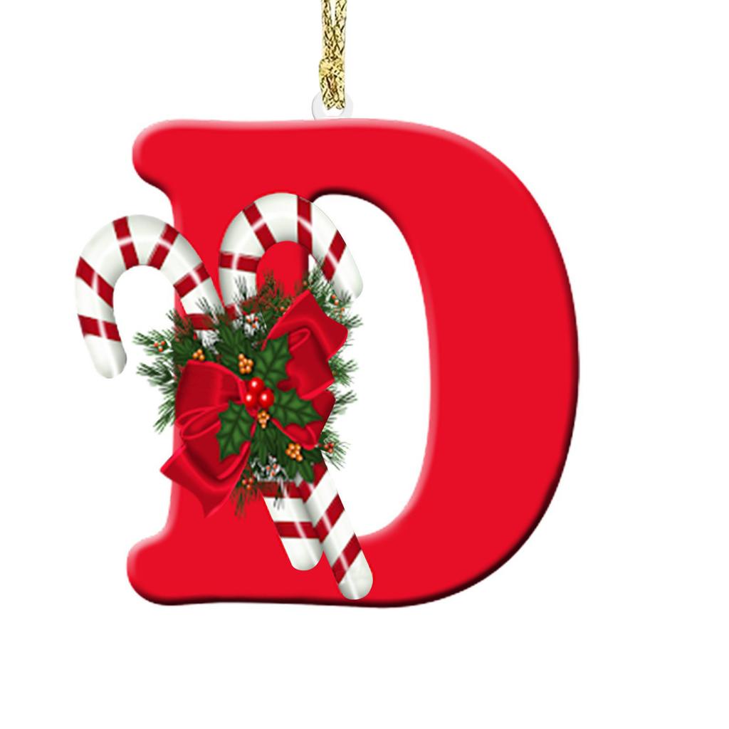 1pc Christmas Pendant Acrylic 26 Letter Pendant Hanging Christmas Tree Ornament Accessories Xmas New Year Decor Ornaments