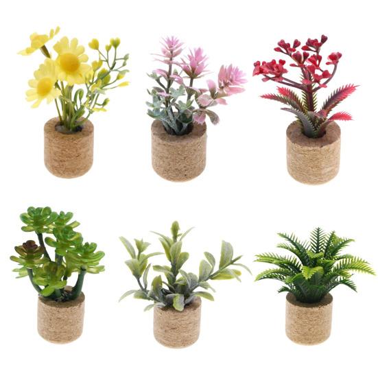 Artificial Potted Plants Refrigerator Magnet Home Office Kitchen Locker Fridge 3D Miniature Cork Pot Fake Flower Magnetic Decoration Ornament