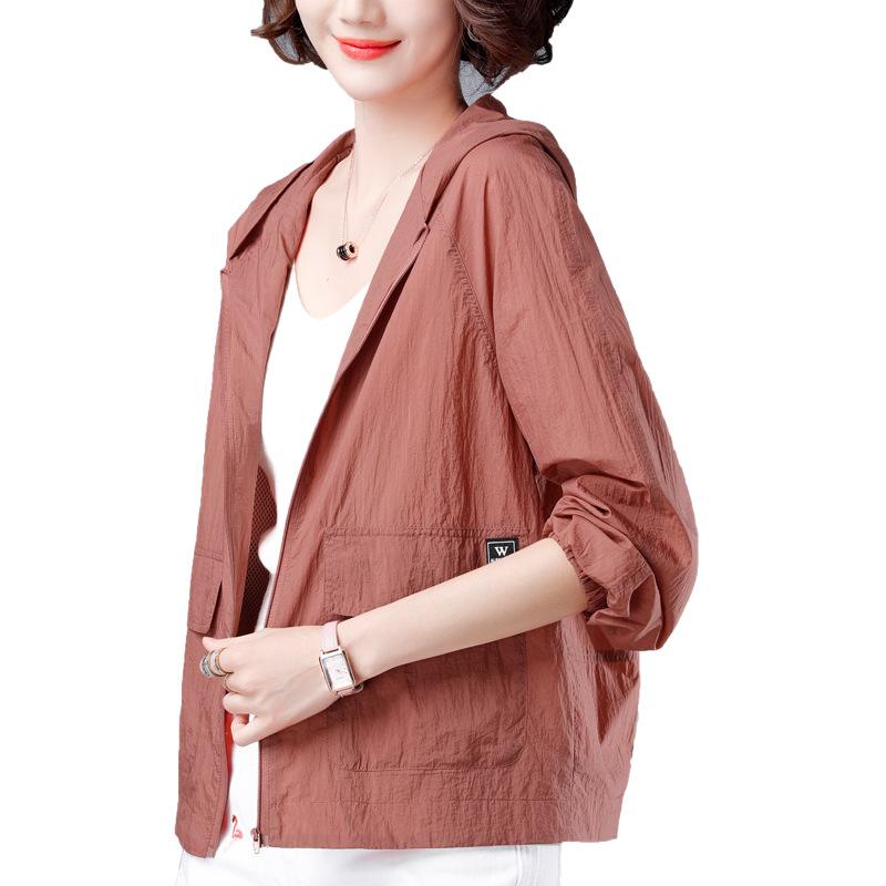 Abbigliamento da donna corto, leggero, ampio, traspirante, protezione solare, taglia grande, comodo, trench, capospalla estivo autunnale