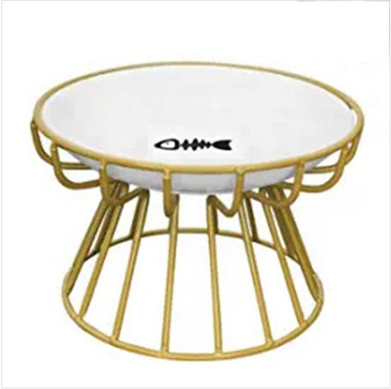 Pet Food Plate and Rack Set Whisker-Friendly Anti-Vomit Cat Plate Set for Cats and Small Dogs