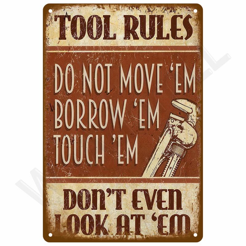 Retro Metal Sign Wall Art Mural Aesthetic Room Home Decor Items Poster Vintage Metal Plate Garage Decoration Tin Sign Plates Bar