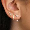 3PCS Fashion Metal Butterfly Circle Hoop Earrings for Women Exquisite Zircon Flower Huggies Cartilage Piercing Earrings Zircon