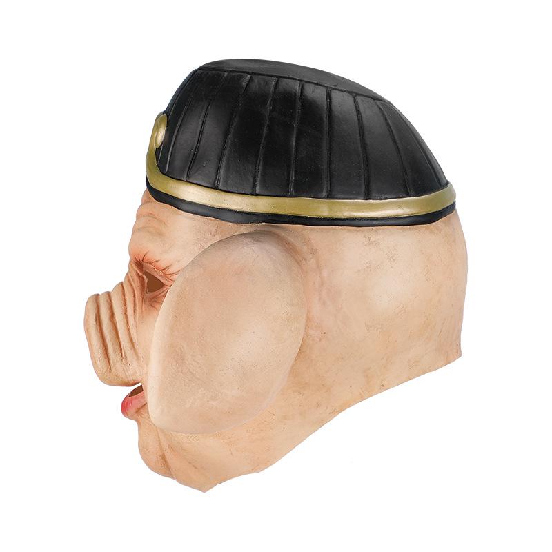 Lustige Vollgesichts-Latexmaske mit Hut für COS-Performance oder Streiche bei Erwachsenen