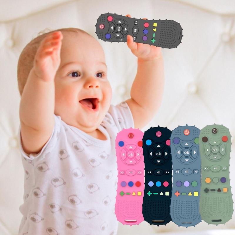 Infant Teething Toy With Colorful Buttons Soft And Chewy Food Grade Silicone 15*5cm