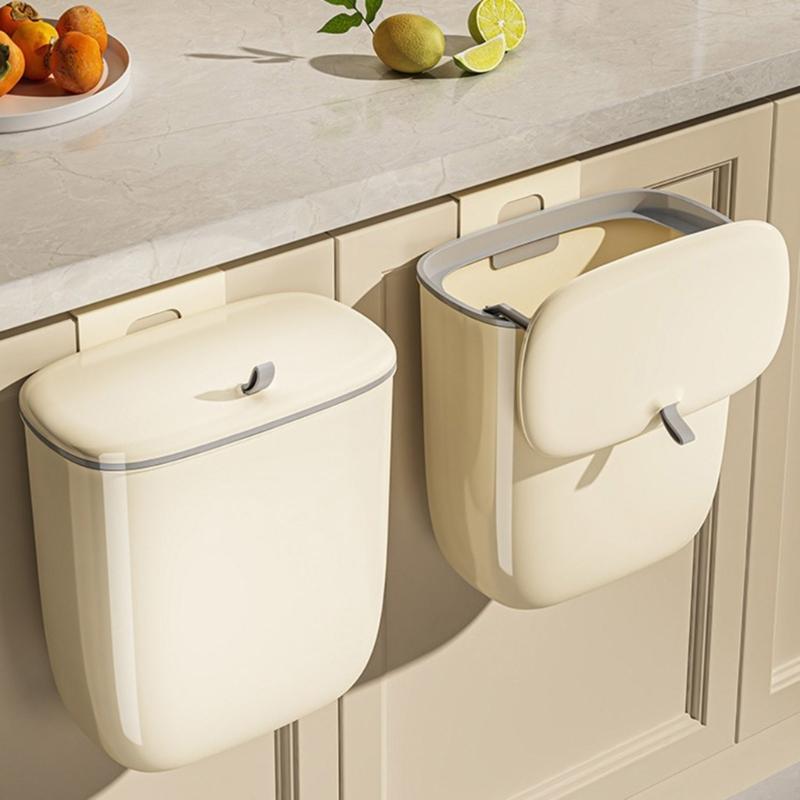 Plastic Trash Can, AntiOdor Hangings Trash Bin Perfect for Bathroom Cabinet Door Suitable Housewives Cooking Enthusiasts