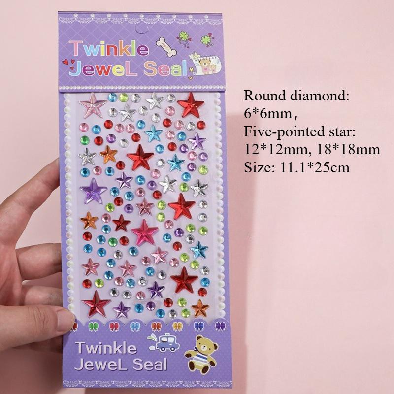 1 Sheet 3D Heart Shape Sticker Acrylic Crystal Children's Stickers Simulation Diamond Pearl Photo Album Decoration Stickers