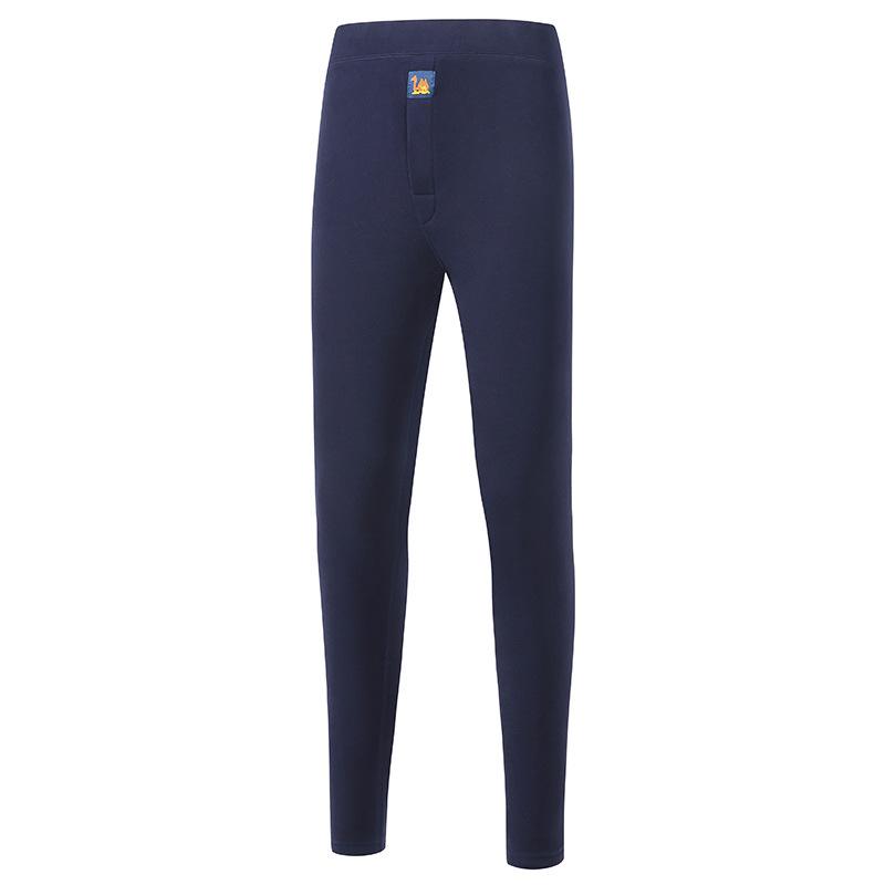 Men's Winter Thickened Velvet-Lined Elastic Waist Pants with Knee Pads - Camel Wool Cotton for Middle-Aged