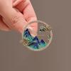 Chinese Style Thousand Rivers & Mountains Brooch for Women, High-End Suit Accessory, Enamel Pin, Coat Decoration. AVE