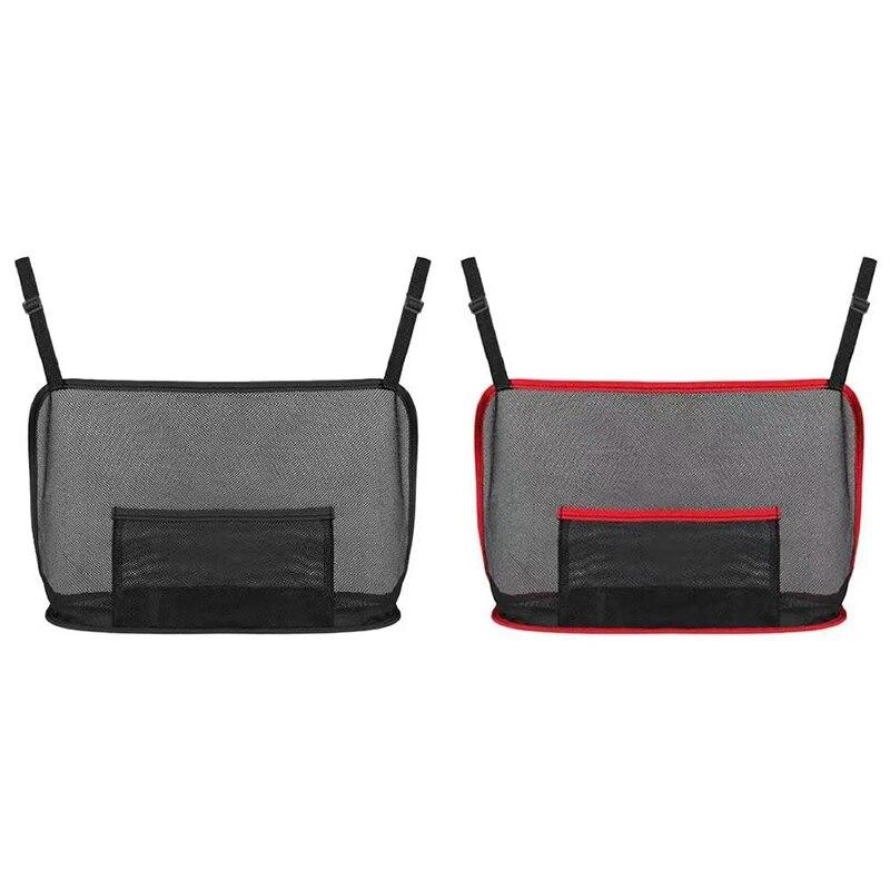 Large Capacity Car Seat Net Pocket Handbag Purse Holder Bag Organizer Storage Pet Net Barrier Dog Pouch Between Back Seats