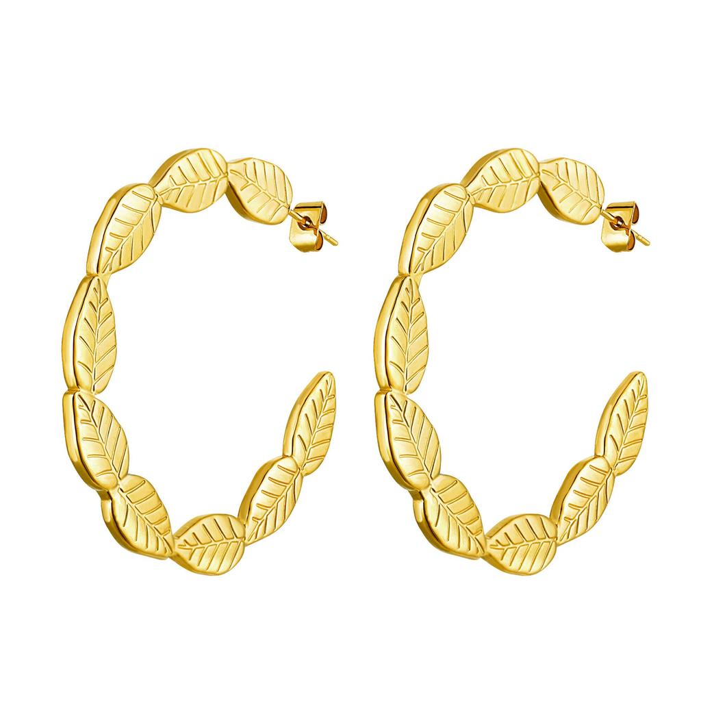 Trendy Round Chunky Hoop Earrings For Women Stainless Steel Geometric Earring Waterproof Wedding Christmas Jewelry Gift Aretes