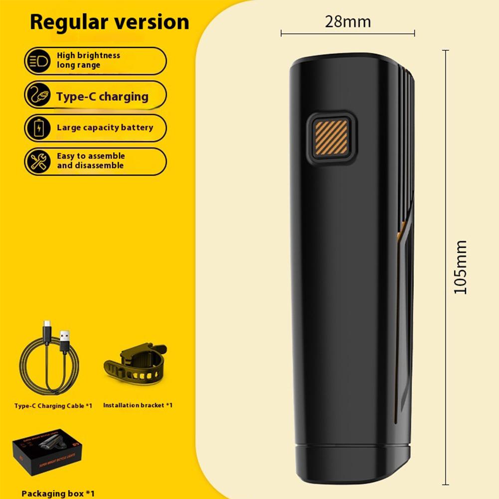 Bike Light 5 Levels Dimming Light IPx5 Waterproof Type-C Charging Automatically Adjusts Lighting High-Definition For Riding