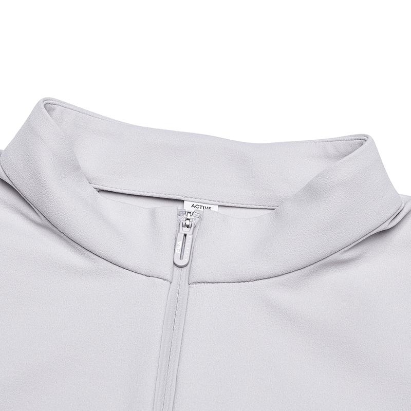 Fila Fitted Stand Collar Half-Zip Knit Long Sleeve T-Shirt Women Tops Light-Purple A11W511202FPU