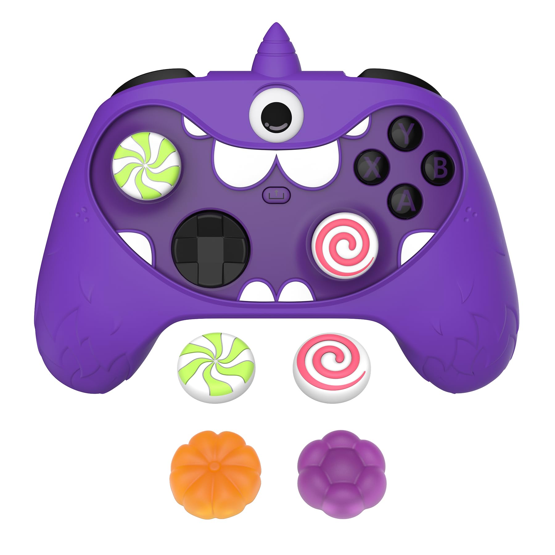 

PlayVital Mono Eye Monster Cute Silicone Cover for Xbox Series Grip Cover for Xbox Core Full Comes with Joystick Cap and Sticker X/S Controller,