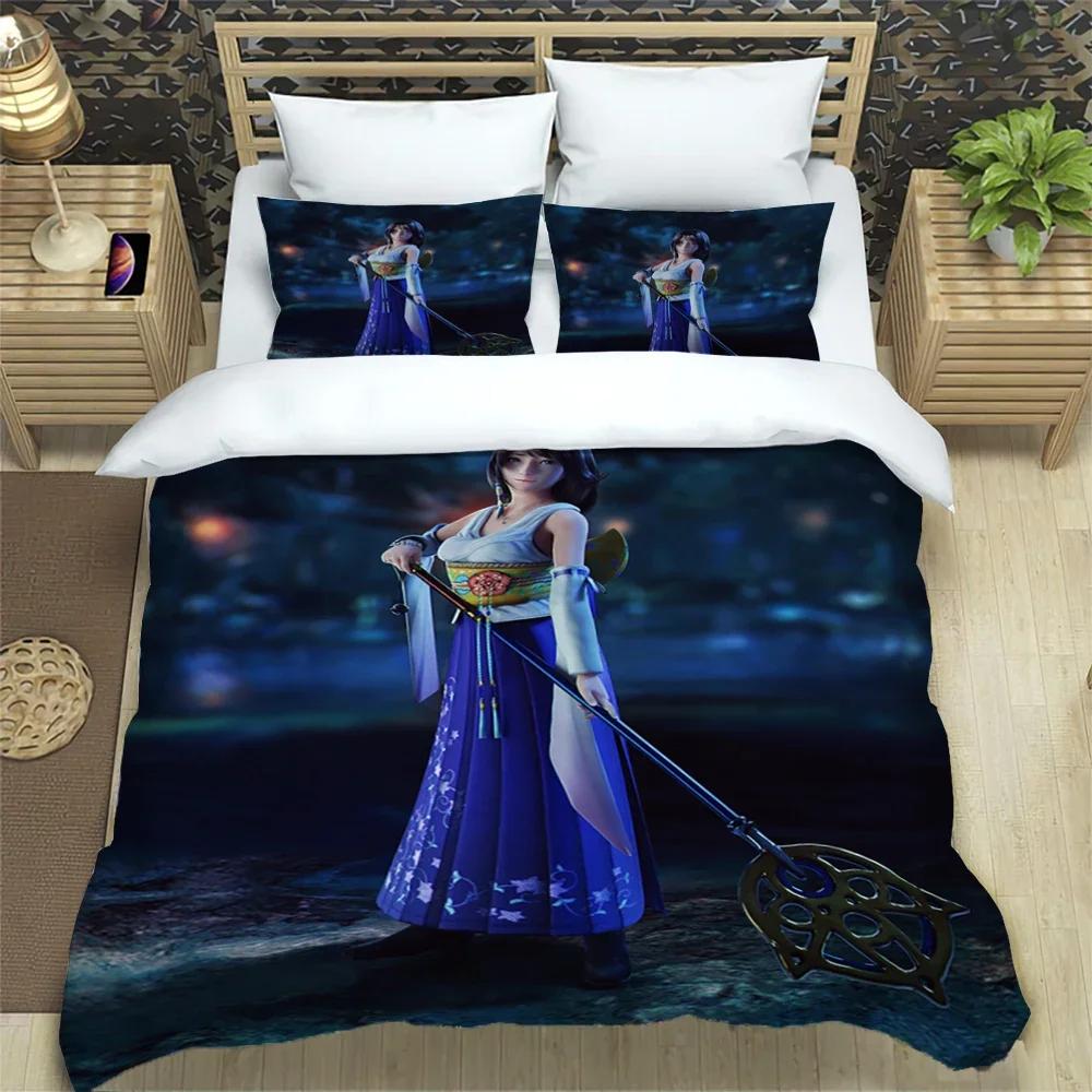 Final Fantasy Print Three Piece Bedding Set Fashion Article Children or Adults for Beds Quilt Cover Pillowcases Bedding Set Gift