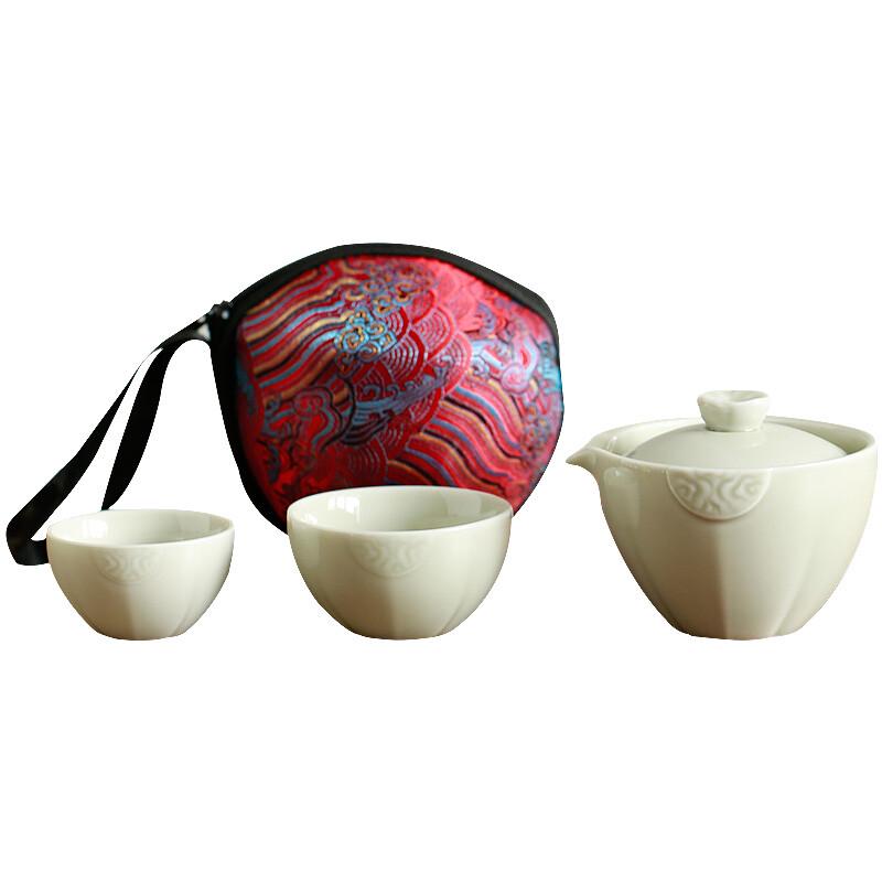 Fangran A-640 Chinese Ceramic Portable Kung Fu Tea Set