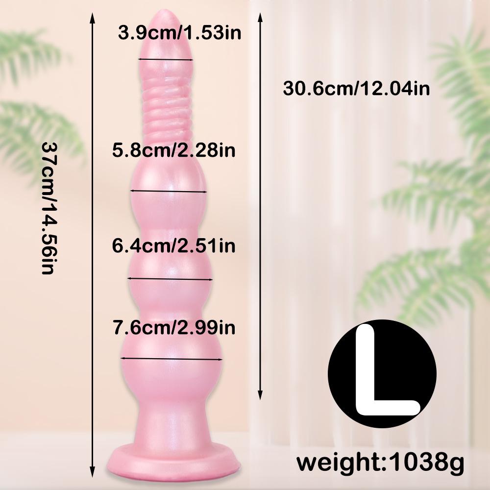 Silicone Threaded Ultra-Long Thick Anal Plug and Dilator for Women - Wearable Fake Penis Sex Toy
