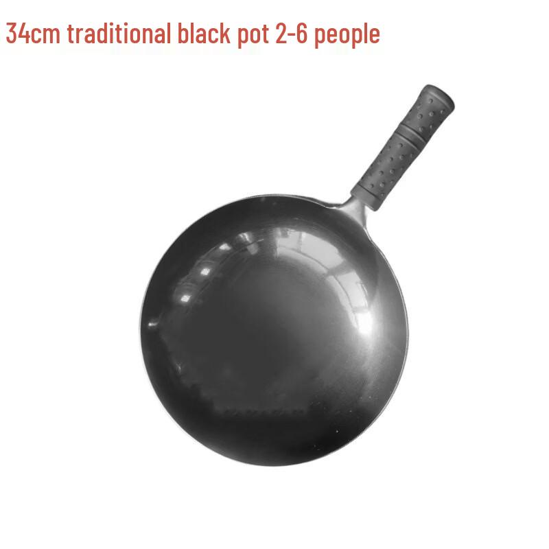 ZISIZ Handmade Cast Iron Wok for Gas Stoves