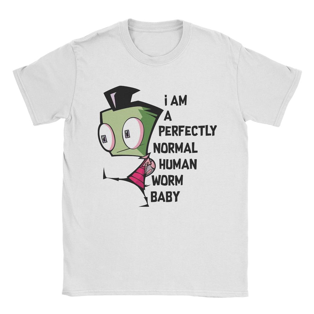 Funny Invaders Zims GIR T Shirt Men's Cotton Short Sleeve Crewneck Summer Clothes