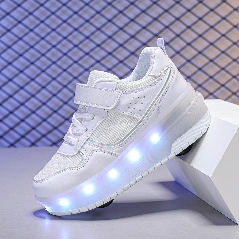 Children's runaway shoes New boys' students' pulley shoes skates charging luminous shoes Girls
