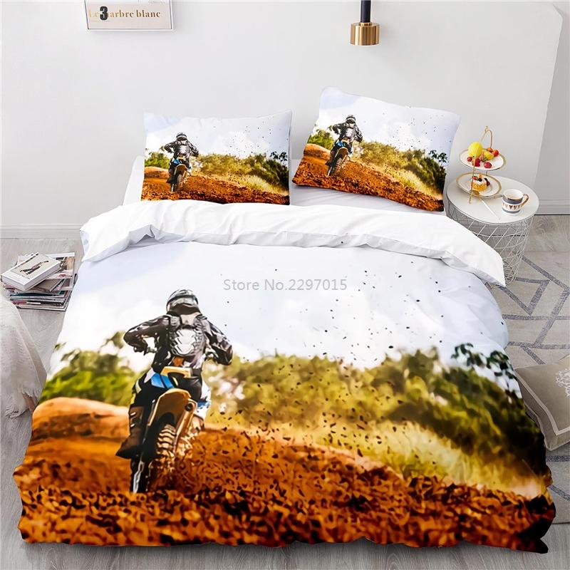 Classic Off-road Motorcycle Bedding Sets Bedclothes Bed Linen 3d Printed Duvet Cover Pillowcase Single Double Queen King Size