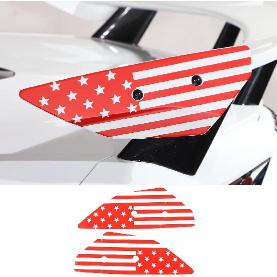 Rear Wing Side American Flag Decals Compatible with Chevrolet Corvette C8 2020-2026, Spoiler Side Panel Sticker, American Flag Rear Wing Decal