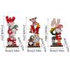 1PC Wood Adorn Decorations Dwarf Elderly English Ornaments Prints Festival Christmas Gift Desktop