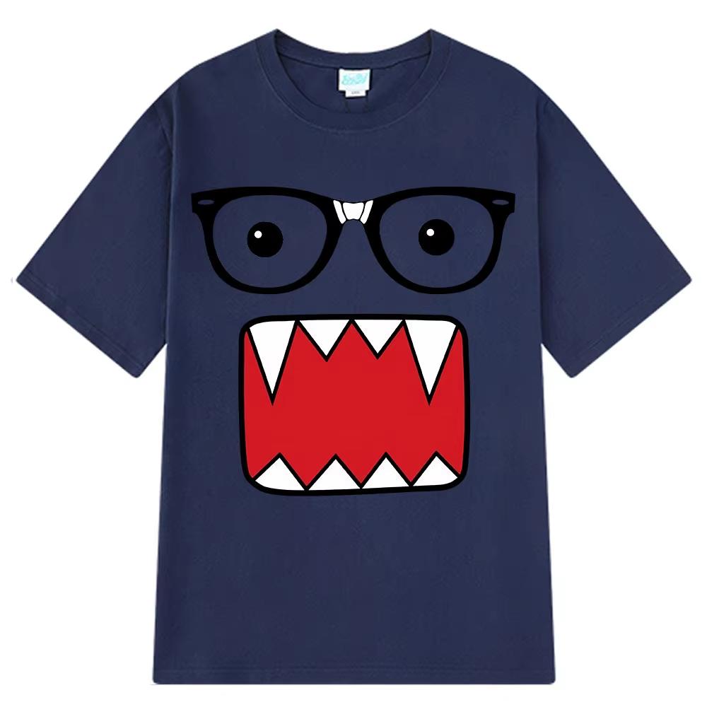 Domo Kun Lustiger Grafikdruck Unisex Lässiges Sommer-T-Shirt mit kurzen Ärmeln für Damen und Herren