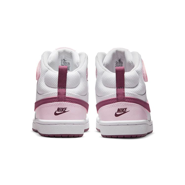 Nike Court Borough Mid 2 PSV Pink Foam Kids Sneakers White Dark-Beetroot CD7783-104