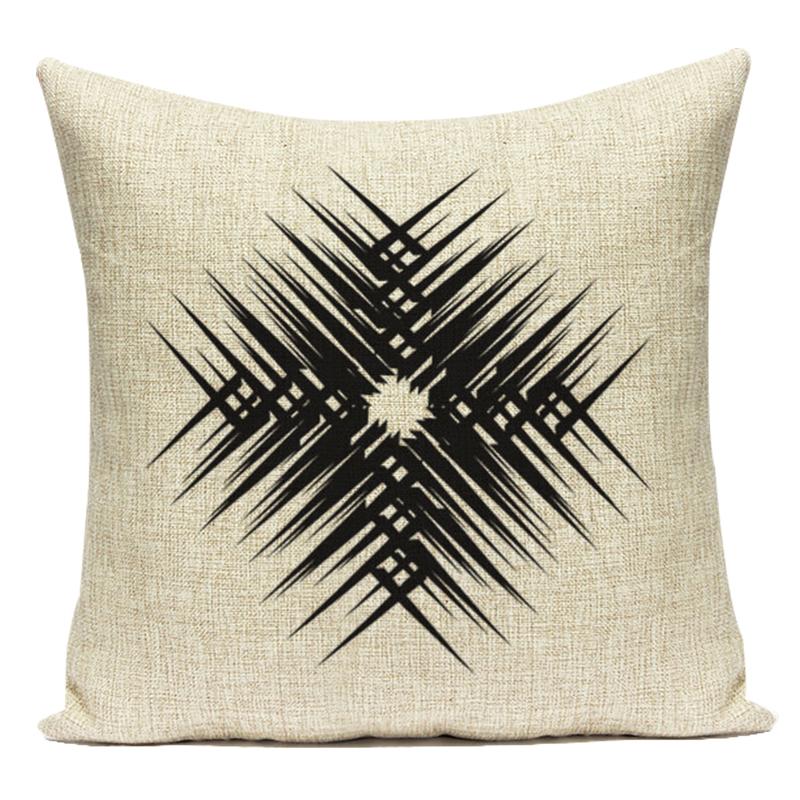 Geometric Pattern Decorative Black White Stripe Pillowcase Deer Cushion Cover Throw Pillow Sofa Car Decoration Pillowcover