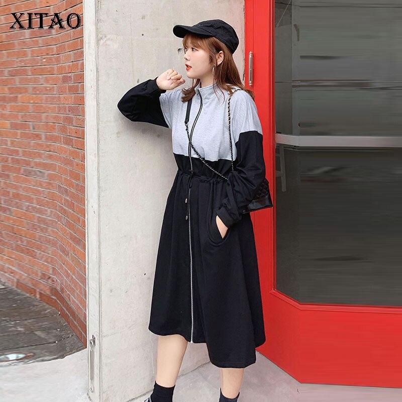 

XITAO плиссированное женское повседневное платье WLD2961