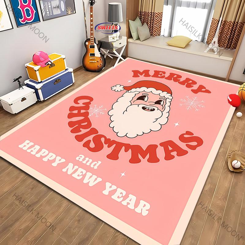 

Christmas Vintage Poster Theme Carpet New Release! Rugged for Living Rooms Bedrooms, Office Areas,Durable Machines Washable Mats 40x60cm (16x24in)
